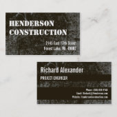 建設業は暗いコンクリートを梳きます 名刺 (正面/裏面)