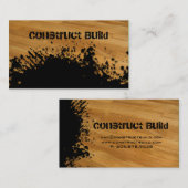 建設業カードしぶきの木製のフロアーリング 名刺 (正面/裏面)