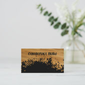 建設業カードしぶきの木製のフロアーリング 名刺 (スタンド正面)