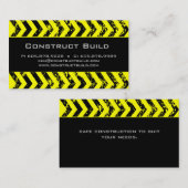 建設業カードグランジで黄色い黒 名刺 (正面/裏面)
