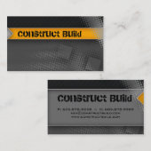 建設業カードグランジな灰色の点 名刺 (正面/裏面)