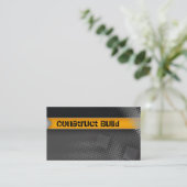 建設業カードグランジな灰色の点 名刺 (スタンド正面)