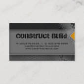 建設業カードグランジな灰色の点 名刺 (裏面)