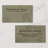 建設業カードグランジな緑 名刺 (正面/裏面)