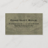 建設業カードグランジな緑 名刺 (裏面)
