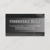 建設業カードグランジな金属の点 名刺 (裏面)