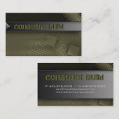 建設業カードグランジな金属は緑に点を打ちます 名刺 (正面/裏面)