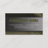 建設業カードグランジな金属は緑に点を打ちます 名刺 (裏面)