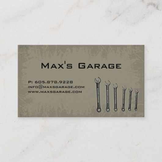 建設業カード建築業者のレンチ 名刺 (正面)