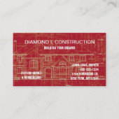 建設業カード赤 名刺 (正面)