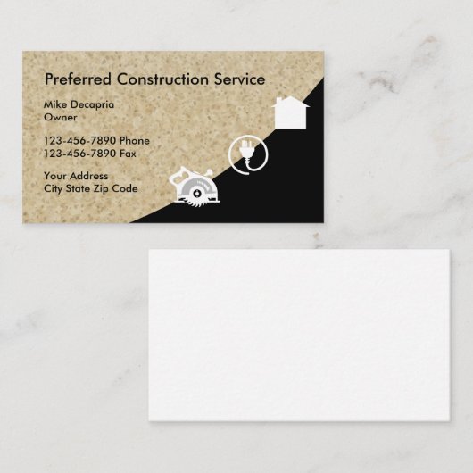 建設業カード 名刺 (正面/裏面)