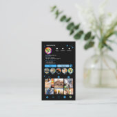 建設業 Instagram Blue | QRコード 名刺 (スタンド正面)