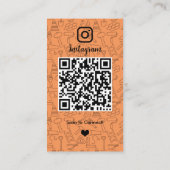 建設業Instagramオレンジ | QRコード 名刺 (裏面)