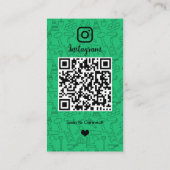 建設業InstagramグリーンQRコード 名刺 (裏面)