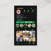 建設業InstagramグリーンQRコード 名刺 (正面)