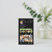 建設業InstagramライムグリーンQR 名刺 (スタンド正面)