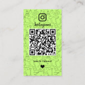 建設業InstagramライムグリーンQR 名刺 (裏面)