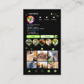 建設業InstagramライムグリーンQR 名刺 (正面)