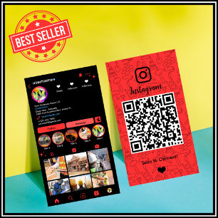 建設業Instagram Red   QRコード 名刺