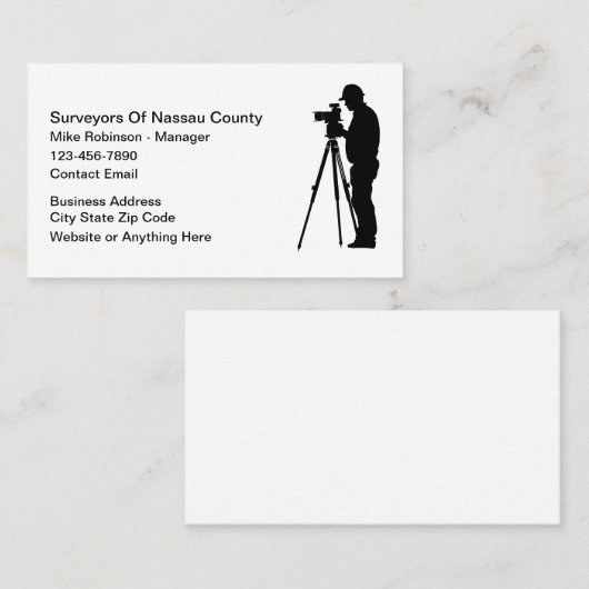 建設測量士の名刺（新規） 名刺 (正面/裏面)