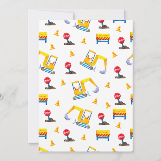 建設現場で楽しい誕生日 サンキューカード (裏面)