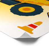 建設現場のトラック ダンプトラック プリント 子供部屋 (角)