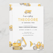 建設現場の誕生日パーティーに全てを投げ出そう 招待状 (正面/裏面)