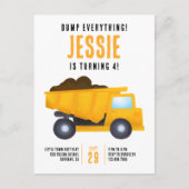 建設現場バースデー招待状 全てを捨てて！ ポストカード (正面)