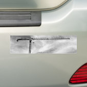 建設用クレーンおよび空の白黒写真 バンパーステッカー (車上)