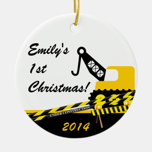 建設用クレーンのパーソナライズな一流のオーナメント セラミックオーナメント (正面)
