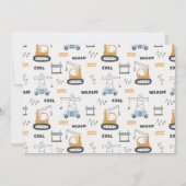 建設用クレーンの写真を使った、どんな年齢にも使える誕生日招待状 サンキューカード (裏面)