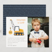 建設用クレーン車の写真 誕生日おめでとう どんな年齢でも サンキューカード (正面/裏面)