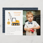 建設用クレーン車の写真 誕生日おめでとう 何歳でも サンキューカード (正面/裏面)