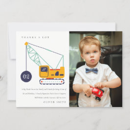 建設用クレーン車の写真 誕生日パーティー どんな年齢でも サンキューカード