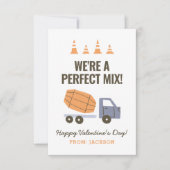 建設用セメントミキサー子供教室バレンタイン ノートカード (正面)