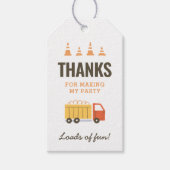 建設用ダンプトラックの誕生日パーティー景品ギフト ギフトタグ (正面)