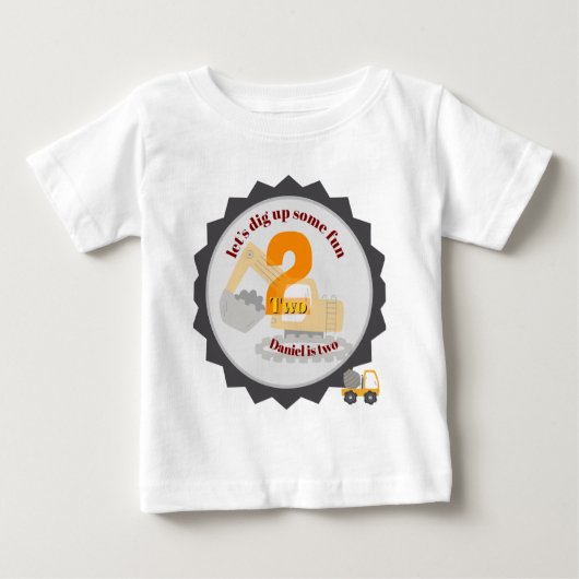 建設用ダンプトラック ベビーTシャツ (正面)
