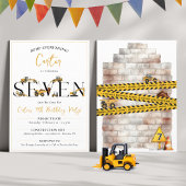 建設用ダンプトラック 7歳男子 誕生日パーティー 招待状