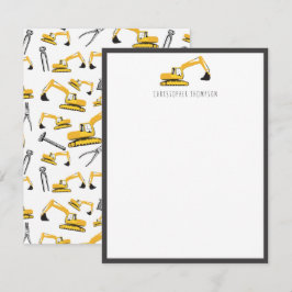 建設用トラックと工具 子供向け ノートカード