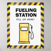 建設用トラック給油駅パーティーサイン ポスター (正面)