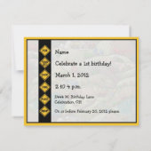 建設用機器のテーマはパーティの招待状をからかいます 招待状 (裏面)