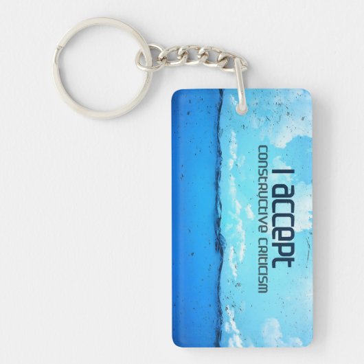 「建設的な批判」モチベーション肯定 キーホルダー (正面)