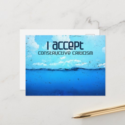 「建設的な批判」モチベーション肯定 ポストカード (正面/裏面インサイチュ)