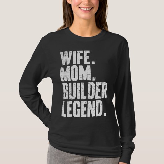 建設者 母 妻 ママ 建設者 Tシャツ (正面)