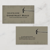 建設請負業者の名刺のグランジな緑 名刺 (正面/裏面)