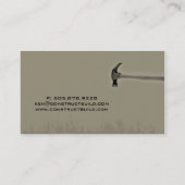 建設請負業者の名刺のグランジな緑 名刺 (裏面)