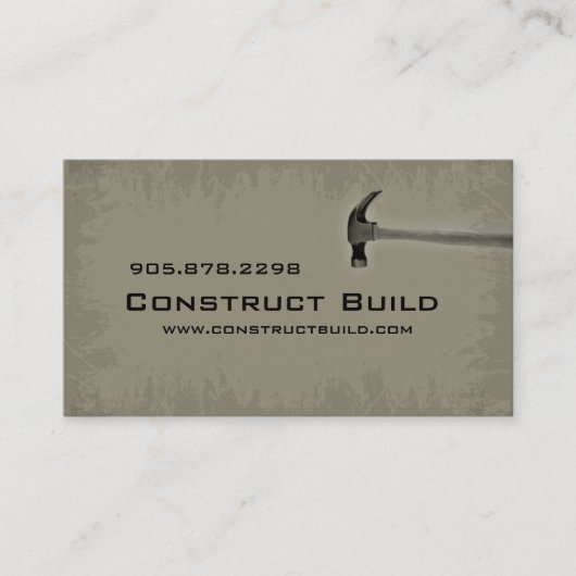 建設請負業者の名刺のグランジな緑 名刺 (正面)