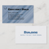 建設請負業者の名刺の金属の青 名刺 (正面/裏面)