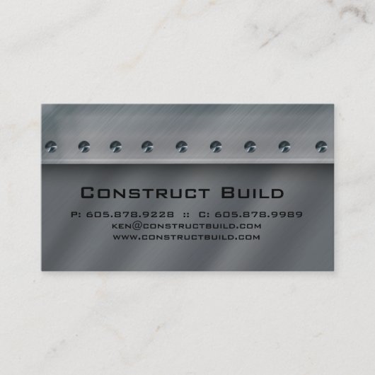 建設請負業者の金属の名刺3 名刺 (正面)