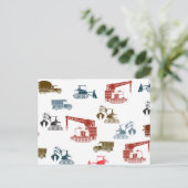 建設車両のパターン ポストカード (スタンド正面)